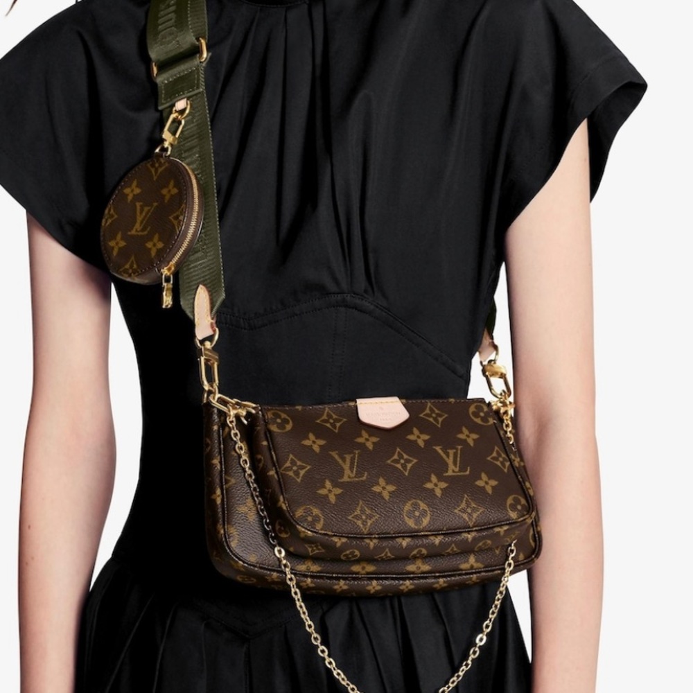 LV multi pochette with kaki strap